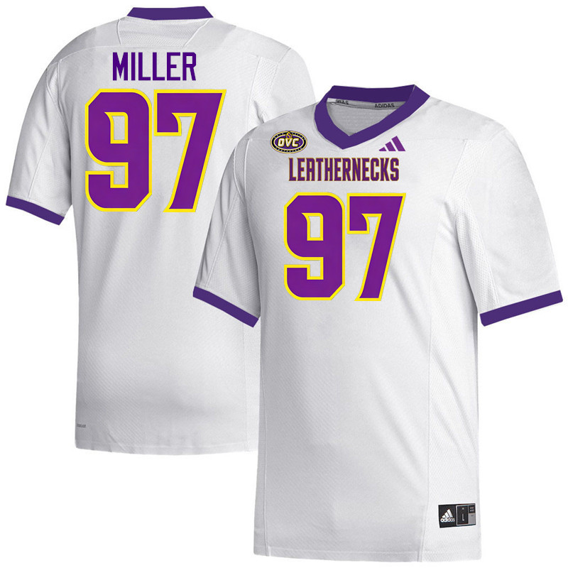 Western Illinois Leathernecks #97 Payne Miller College Football Jerseys,Uniforms-White